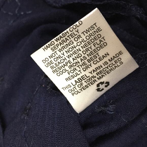 Pink Rose Top Eyelet Short Flutter Sleeve Blouse Women's L Navy Blue NEW Shirt‎ - Picture 6 of 9